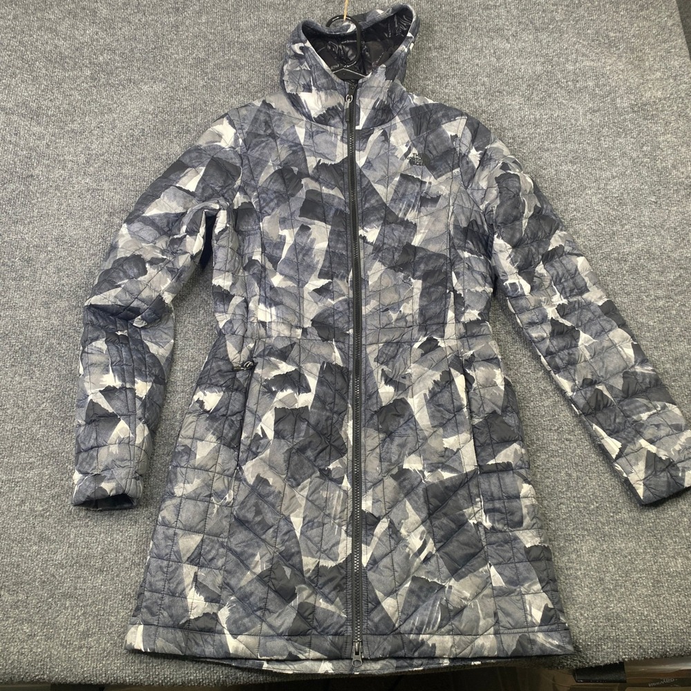 The North Face ThermoBall Parka Jacket Grey Camo Print NF00CXH8 Womens Small